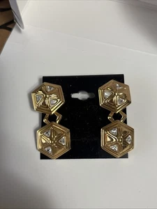 Swarovski Clip On Crystal Earrings Sean Stamped - Picture 1 of 2