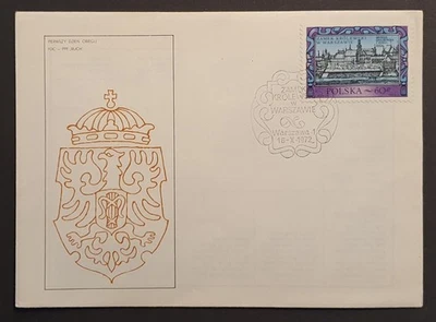 Poland stamps 1972 Royal Castle Warsaw first day cover unaddressed & insert - Image 1 of 2