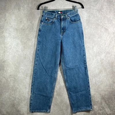 Jeans Tommy Hilfiger Vintage Niños 10 Azul Lavado Medio Denim Recto Y2K Retro Foto 1 de 4