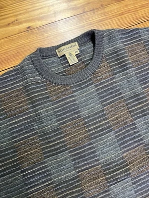 Vintage Tricots St Raphael Mens Merino Wool Crewneck Sweater XXL Brown Green - Image 1 of 4