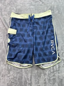 RVCA Industry Lightweight Quick Dry Cargo Board Shorts Men Sz 32 Blue Green Swim - Picture 1 of 12
