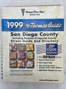 1999 Thomas Guide Map Book Directory San Diego Orange County - Picture 1 of 20