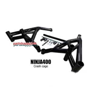 Kawasaki Ninja400 Crash Cage Foot Step Subcage Stunt Part Passenger Black Pegs - Imagen 1 de 7