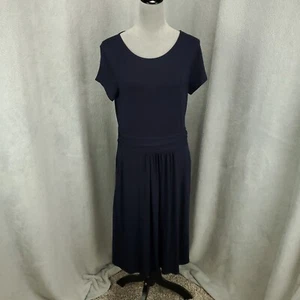 New Boden Dress Womens Size 10R Blue Stretchy Pullover Below Knee Midi Shift 10 - Picture 1 of 13