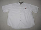 Texas Tech Shirt Men XL White Red Raiders Casual Short Sleeve Button Down Pocket