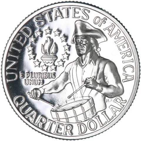 1976 S Washington Quarter Gem Cameo Proof Bicentennial CN-Clad Coin Cover