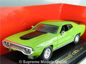 PLYMOUTH GTX 1971 CAR 1/43RD SIZE MODEL GREEN USA AMERICAN TYPE PKD Y0675J^*^