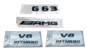 Genuine Mercedes W463 G63 AMG V8 BITURBO All Black Emblems Decals Lettering - Bild 1 von 4