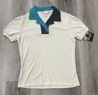 Vintage Quantum Polo Shirt Size Medium DS With Tags Sportswear Corduroy Collar