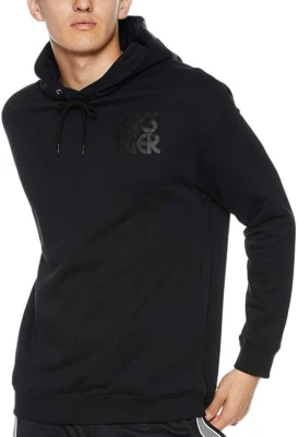 Asics Mens Sweatshirt M Black Hooded Pullover Casual Print 2191A018 - Image 1 of 3