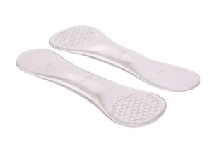 1 X PAIR LADIES ONE SIZE MASSAGING CLEAR GEL ARCH SUPPORT INSOLES FOR HIGH HEELS - Picture 1 of 2