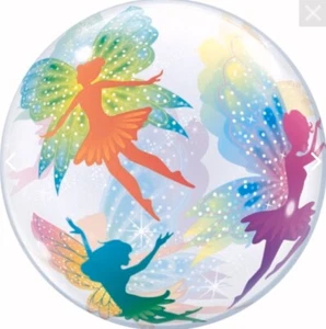 Qualatex Fairies & Sparkles 22”/56cm Bubble Balloon Fairy Party Decoration - Picture 1 of 2