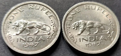 Set of Last Rupee coin of British India, George VI, 1947, Lahore Mint (B-513) - Image 1 of 2