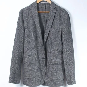 J. Lindeberg EU50R Men's Draper Sport Coat Gray Check Wool Plaid Slim Fit - Picture 1 of 6