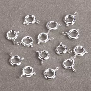 50pz ciondoli Gioielli Argento Rotondo 10x7 mm Risultati Fibbie Ganci Connettore Fai da te - Foto 1 di 5