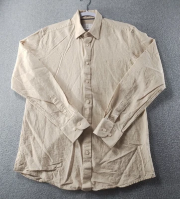 Dirk & Brown Savile Row London Men's Dress Shirt Beige Size 15.5 Linen Blend - Image 1 of 4