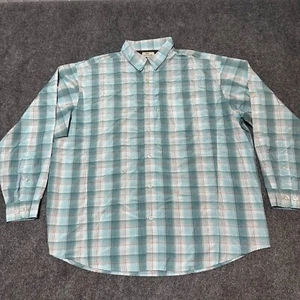 Bob Timberlake Shirt Mens XXL Blue Plaid Button Up Collared Long Sleeve - Picture 1 of 12