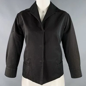 MARNI Size 6 Black Cotton Polyester Twill Snaps Jacket Blazer - Picture 1 of 5