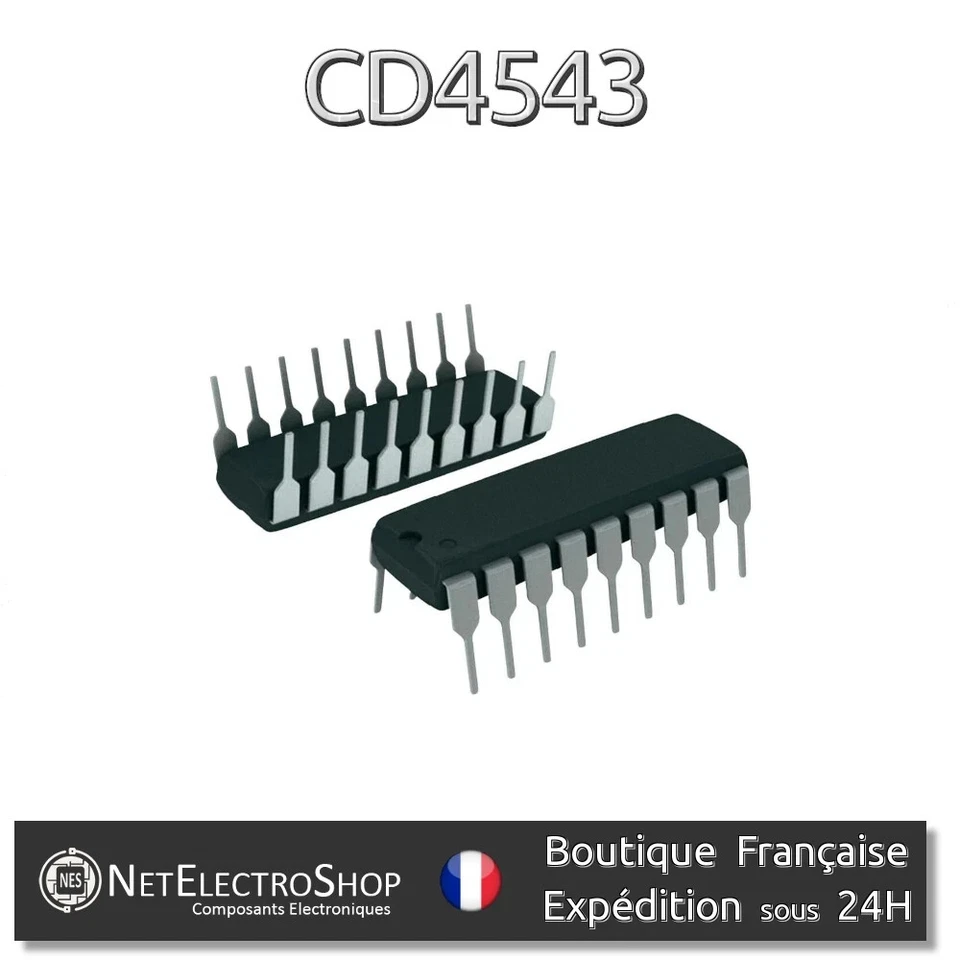 2x Décodeur BCD CD4543BE, 7segments / LCD. CMOS, Arduino, Raspberry Pi...