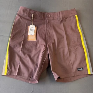 Vast Reflex Boardshorts Farbe braun mit Streifen Herren Größe 32 neu mit Etikett - Bild 1 von 14