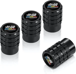 Honda Mugen Air Valve Caps High Quality Alloy Car Automobile 4pcs (Mugen, Black) - Picture 1 of 4