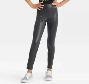 Faux Leather Leggings, Black Pull-On Pants by ART CLASS - Girls Size Large 10/12 - Picture 1 of 5