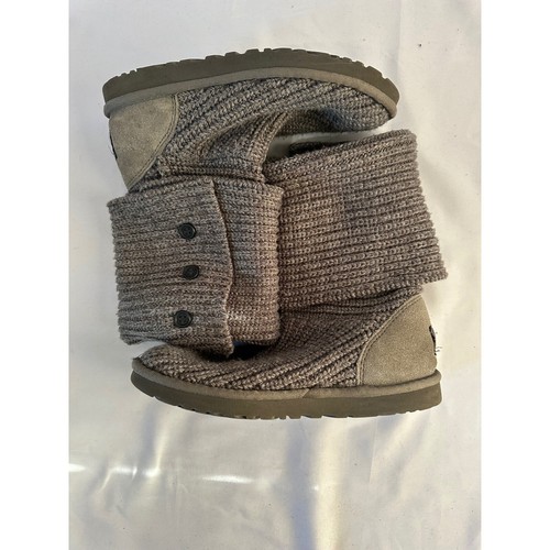 Stivali UGG Cardy in maglia misto lana con bottoni caldi comodi grigi donna taglia 8