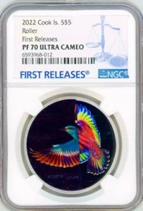2022 Cook Islands Roller 1oz .999 Silver Coin Eclectic Nature Bird CIT NGC 70 FR - Picture 1 of 7