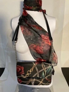 WOMEN'S DANA BUCHMAN HANDBAG - NEW - BEAUTIFUL FORMAL COLORS/SCARF - Picture 1 of 6