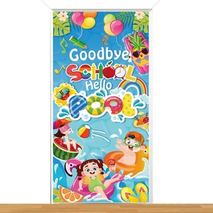 HOWAF Goodbye School Hello Pool Door Banner, Summer Vacation Door - Picture 1 of 12