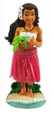Hawaiian Dashboard Hula Mini Doll Turtle Shaka Hook Necklace Hawaii Flower Hair