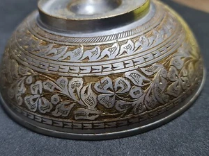 Vintage Brass Copper Islamic Small Engraved Quran Medicinal Bowl طاسة الرعبة - Picture 1 of 24