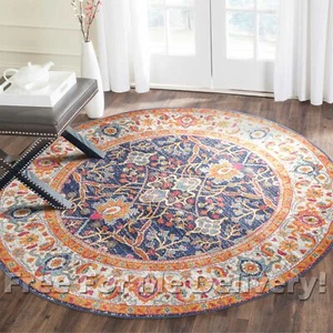 SULIS FLORAL ALLOVER COLOURFUL TRADITIONAL ROUND RUG (L)200x200cm *FREE DELIVERY - Picture 1 of 3