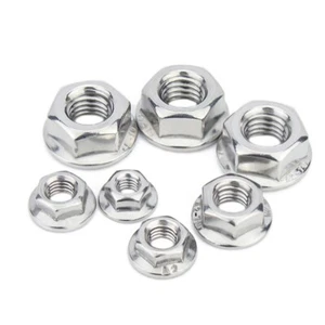 Fine Thread Flange Nut Stainless Steel M6M8M10M12M16M20 Pitch 0.75/1/1.25/1.5mm - Picture 1 of 6