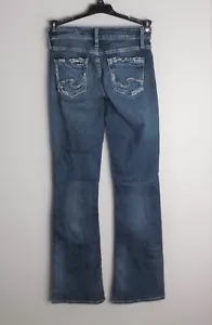 Jeans donna ARGENTO Suki taglia 25 x 33 bootcut invecchiato - Foto 1 di 8