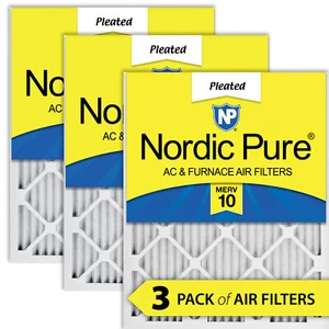 12x30x1 (11_7/8x29_7/8) Pleated MERV 10 Air Filters 3 Pack - Picture 1 of 6