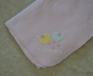 Circo I Love You Birds Baby Receiving Blanket Pink Flannel Yellow Blue Flower - Picture 1 of 8