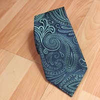 Geoffrey Beene Olive Green Paisley Woven Jacquard Silk Necktie Mens