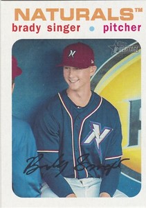 BRADY SINGER NATURAL 2020 TOPPS HERITAGE MINOR LEAGUE WHITE BORDER #149 SP 46/50