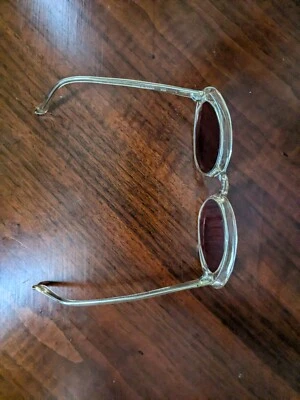 Morgenthal Frederics Rita Clear 52mm Beige  Sunglasses, Free Shipping. Pre-owned - Image 1 of 4