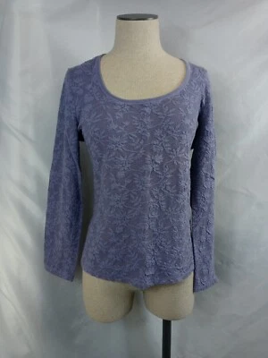 J Jill Womens Long Sleeve Shirt  Blue Size LP Petite Textured Leaf Pattern Tunic - Image 1 of 4