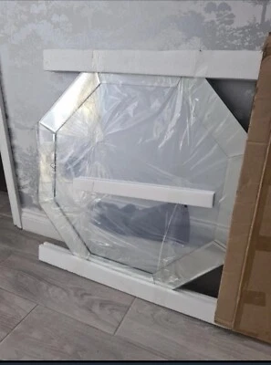 Silver Hexagonal Frame Glass Wall Mounted Mirror 85x 6x 86 cm   - Image 1 of 2