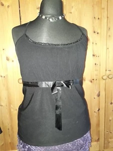Inspire Size 24 Black Cami Top VGC EU52 Sexy Going Out  - Picture 1 of 4