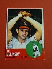 ⚾️ 💎 1963 Topps Baseball BO BELINSKY #33 LOS ANGELES ANGELS PITCHER 