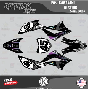 Graphics Kit Kawasaki KLX110 KLX110R/RL (2010-2025) Division Series-Blue purple - Picture 1 of 4