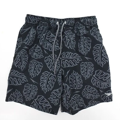 Pantalones Cortos Speedo Para Hombre Medianos Negros Gris Hawaiano Tirar con Cordón Foto 1 de 4