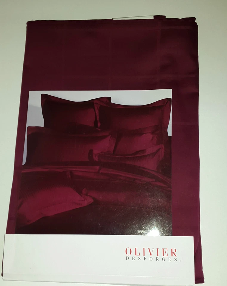Olivier Desforges Housse de couette Baptiste 140x200 cm coton Peigne Bordeaux