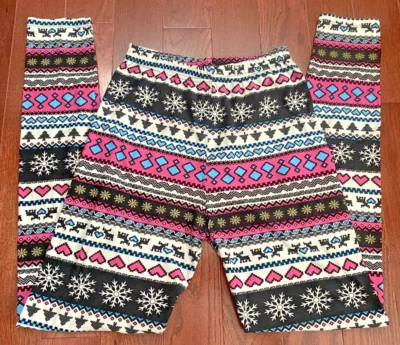 Leggings femininas estampadas escovadas amanteigadas tema inverno macio tamanho único regular - Imagem 1 de 4
