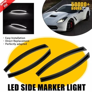4x LED Side Marker Lights Reflectors White Lamps For 14-19 Chevrolet Corvette C7 - Bild 1 von 12