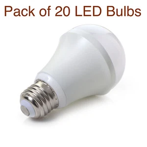 Pack of 20 Classic A19 / E26 LED Bulb 9 Watt 800 Lumen 3000K Warm White - Picture 1 of 4